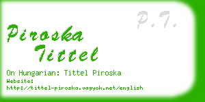 piroska tittel business card